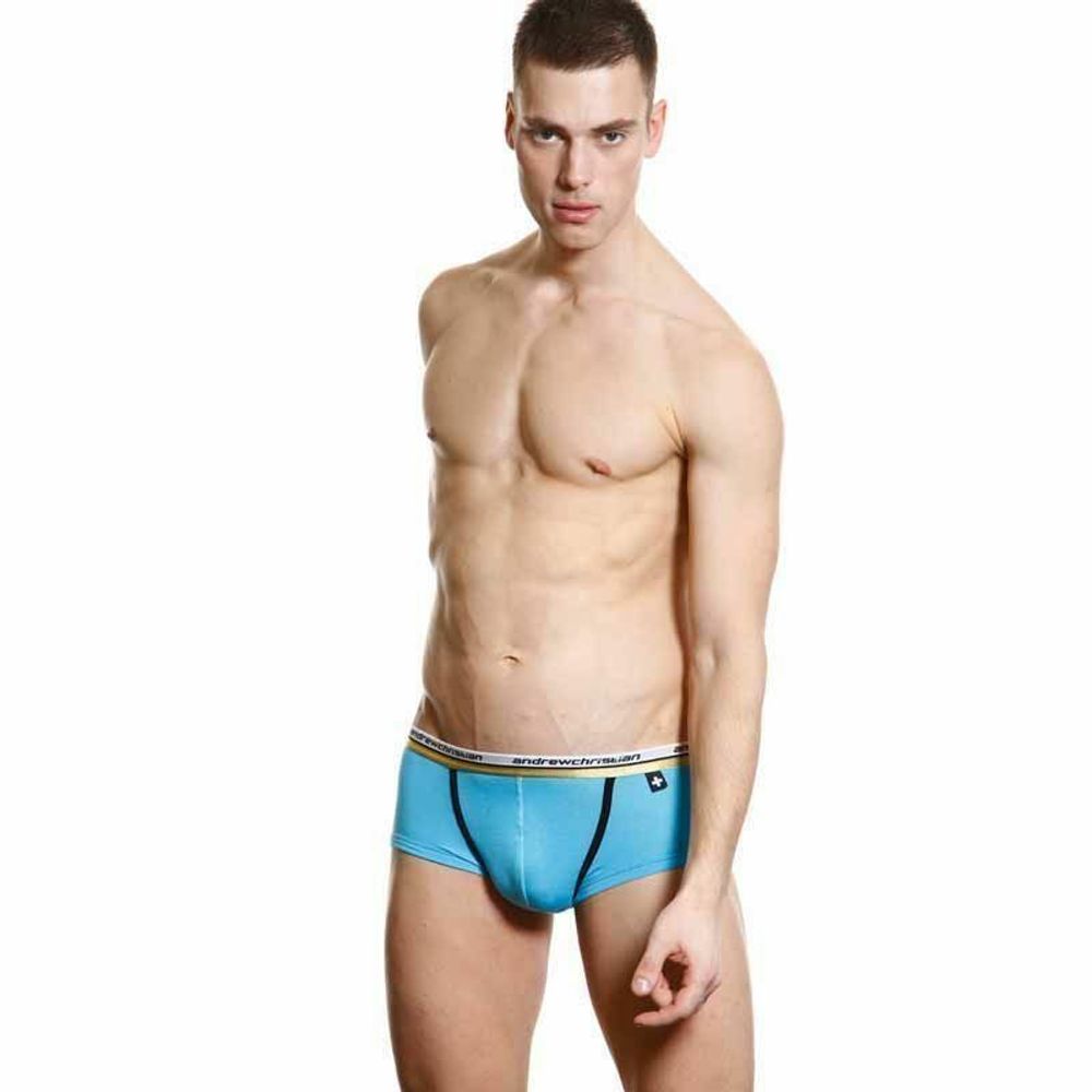 Мужские трусы хипсы голубые Andrew christian Slim Focus Brief Blue