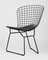 Bertoia металлический черный с черной подушкой из экокожи
