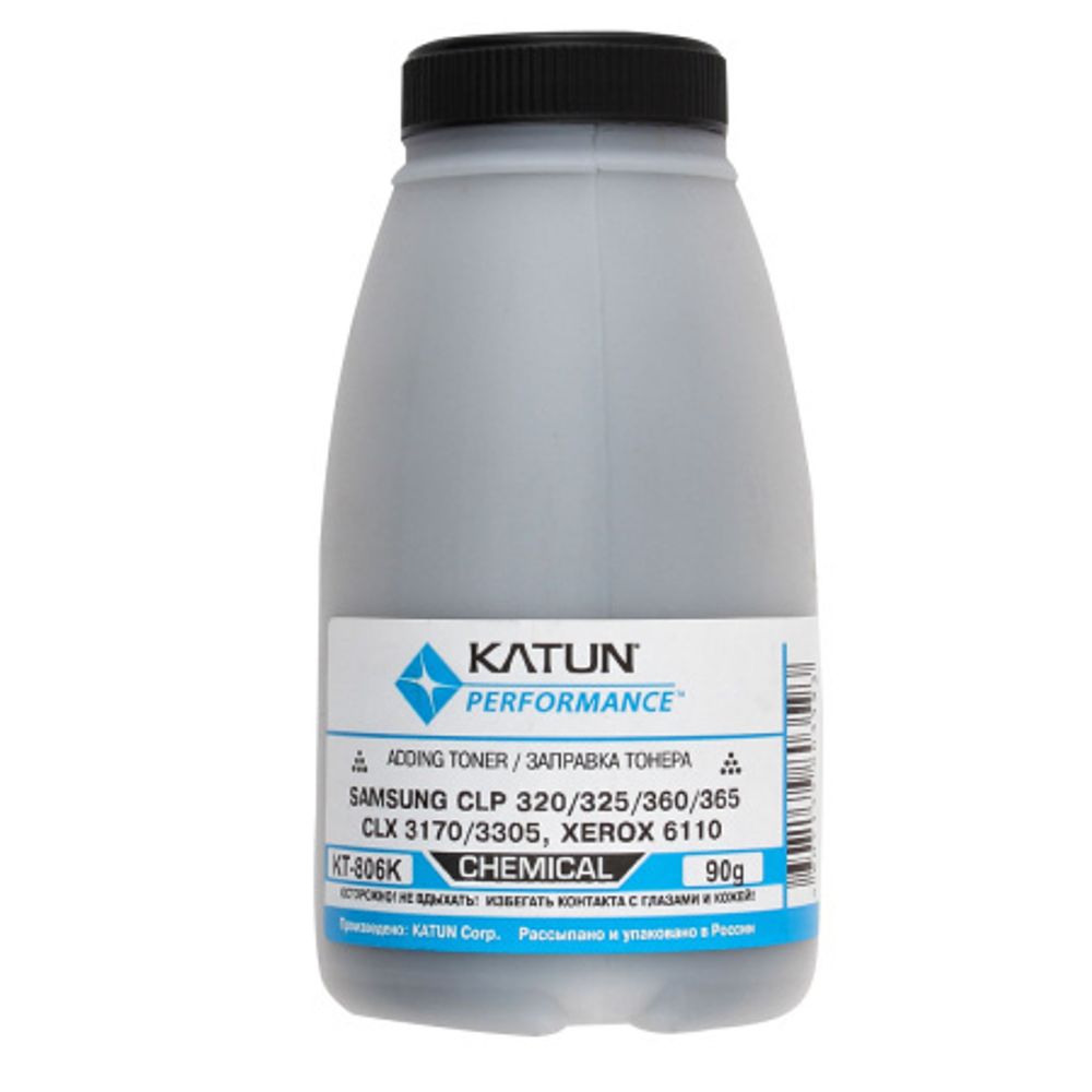 Тонер SAMSUNG CLP 320/325/360/365, CLX 3170/3305, Xerox 6110 Black, химический (90г) (Katun)