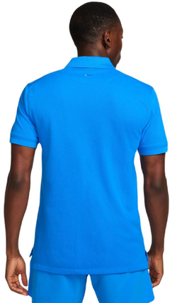 Мужское теннисное поло Nike Rafa Slim Polo - light photo blue/light lemon twist