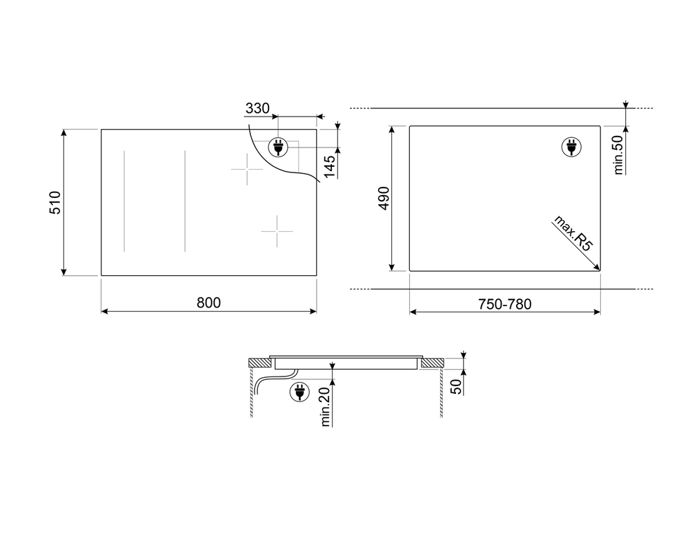 Электрическая варочная панель Smeg SIM3864D