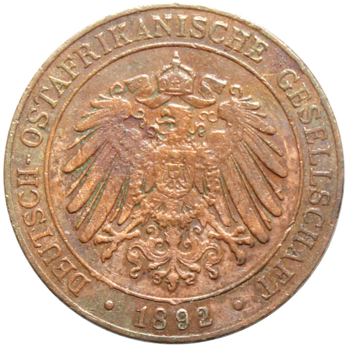1 песа 1892 год Немецкая Африка VF