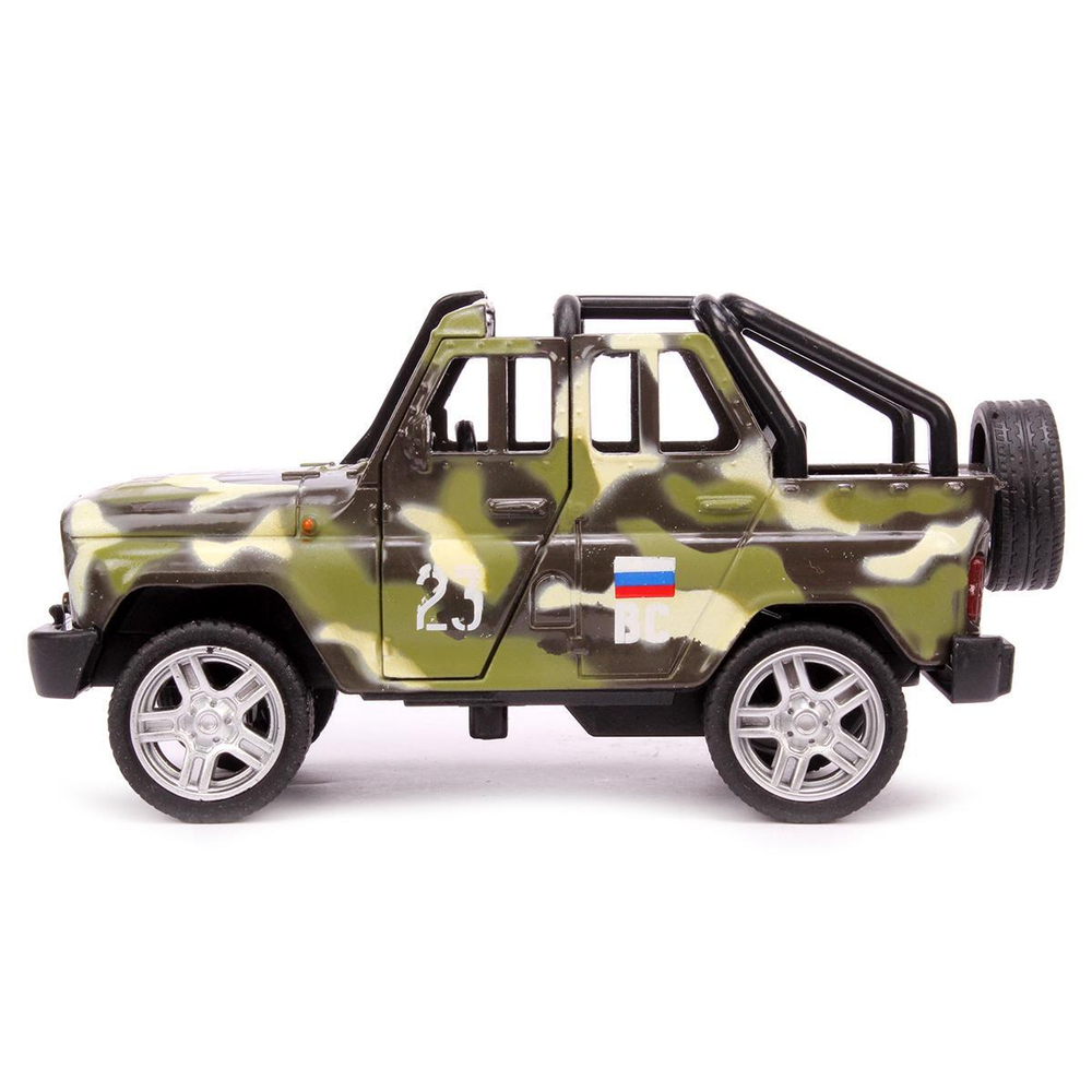 Модель ин. мет. "УАЗ Hunter beach военный" 12см. откр дв, багаж.HUNTERBCH-12MIL-GN (Технопарк)