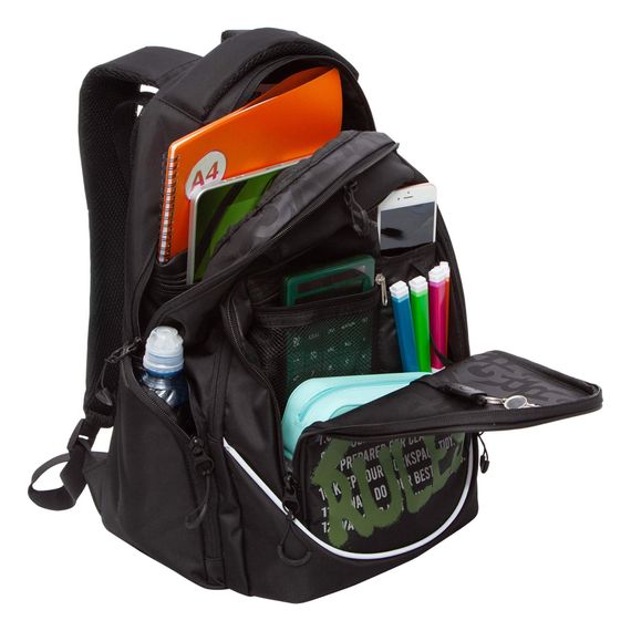 Çanta \ Bag \ RU-335-2 Рюкзак (/2 черный - хаки)