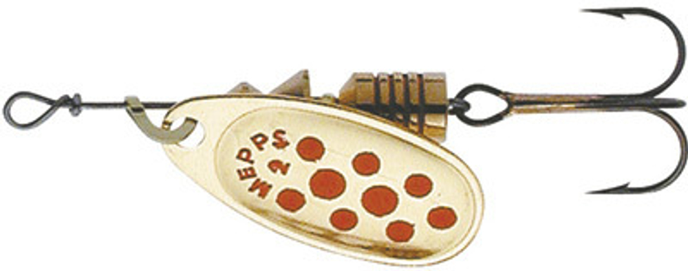 Блесна вращающаяся Mepps COMET PTS, 2, Gold/Red dots