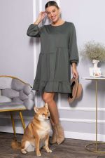 Платье бохо трикотажное Млада (темно-оливковое) П14412-8М LT Collection