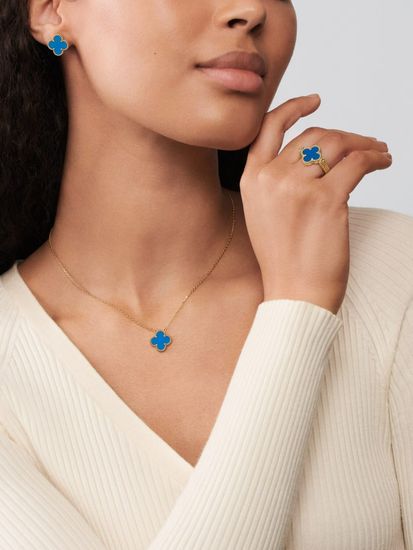 Серьги Van Cleef & Arpels Vintage Alhambra с агатом