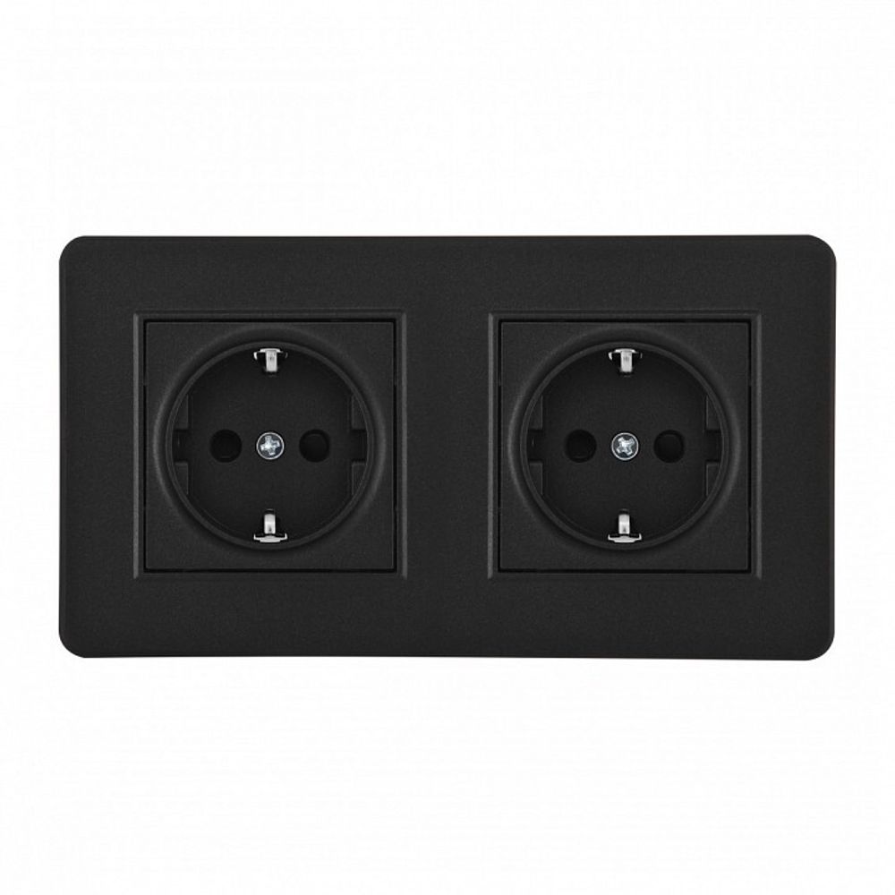 Розетка с заземлением и со шторкой Arte Milano SET16-2 SET16-2-40-1x2 black