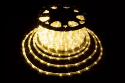 Дюралайт круглый Ø 10.5 мм., 220V, 3-жилы, теплые белые LED лампы 24 шт на 1 м., бухта 50 м, силикон, Winner (05.50.10,5.24WW)