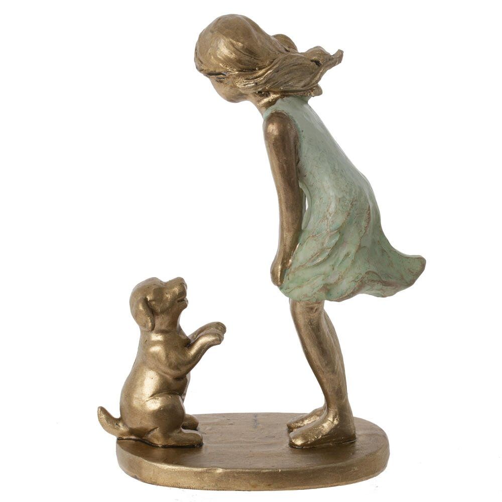 GAEM Фигурка декоративная "Девочка с собакой", L10 W5 H14 см