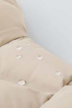 ZARA ПУХОВИК WATER REPELLENT С НАШИВКОЙ, КАМЕННО-СЕРЫЙ