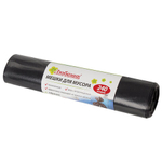 Мешки для мусора 240 л, черные, в рулоне 5 шт., ПВД 30 мкм, 90×130 см, ЛЮБАША эконом, 3 упаковки.