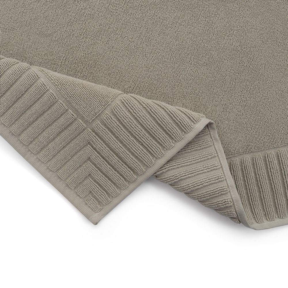 Коврик для ванной с фактурным бортиком бежево-серого цвета из коллекции Essential, 50х80 см