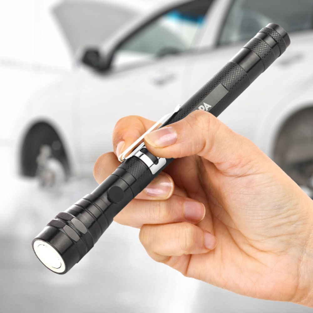 Светодиодный фонарь ЭРА Рабочие Практик RB-602 ручной на батарейках магнит с гибкой телескопической ручкой | Рабочие  фонари