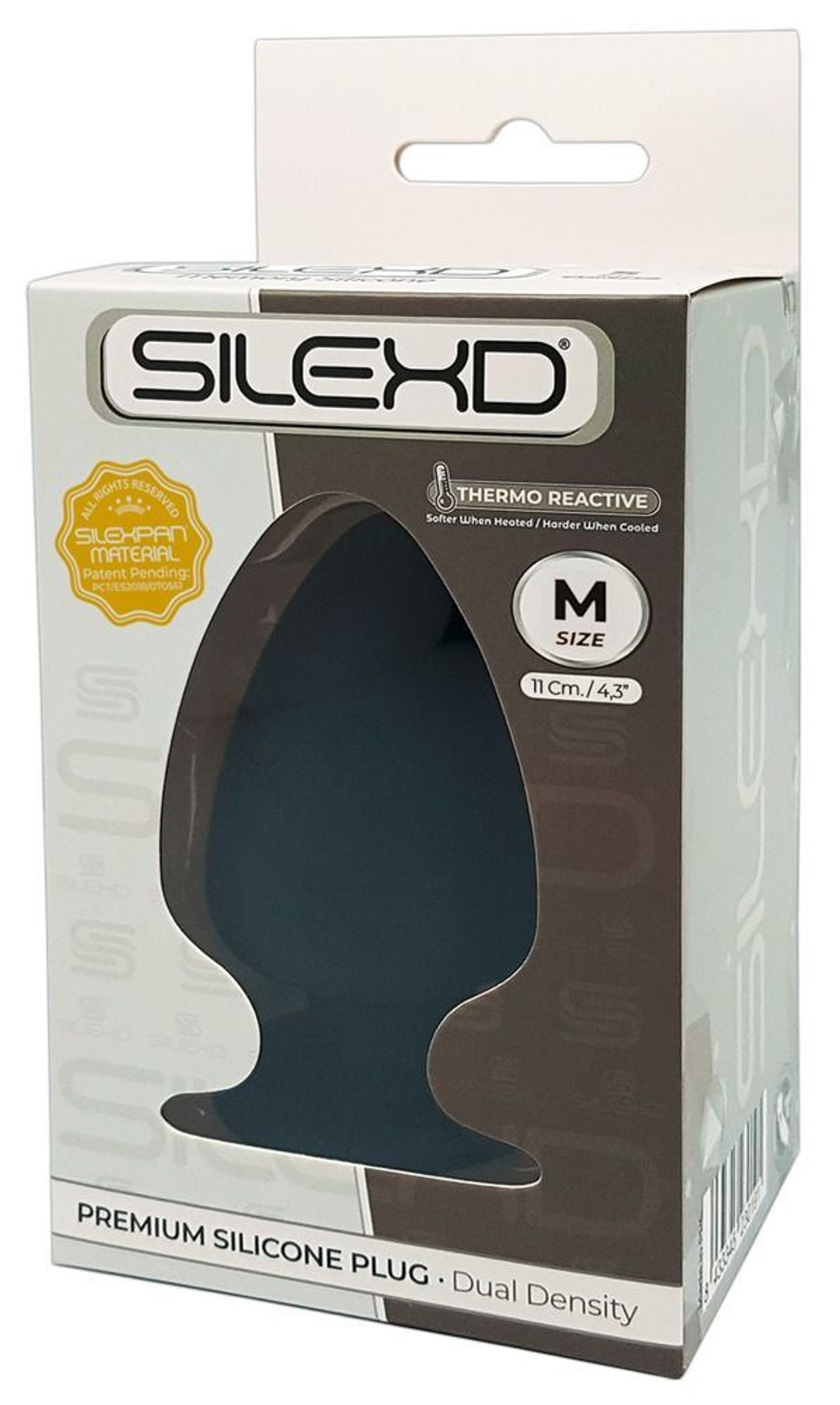 Черная анальная втулка Premium Silicone Plug M - 11 см.