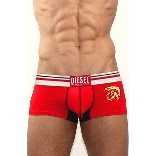 Мужские трусы хипсы красные с черной вставкой Diesel Red