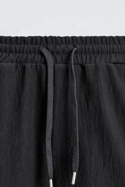 ZARA ШОРТЫ-ДЖОГГЕРЫ ИЗ РЕЛЬЕФНОЙ ТКАНИ, СТАЛЬНОЙ СИНИЙ