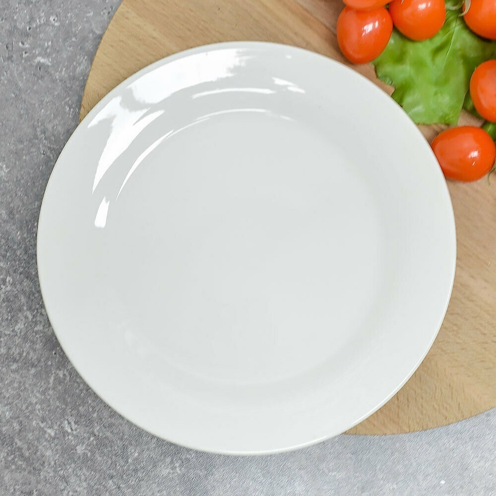 Тарелка 200мм мелкая, без деколи, фарфор