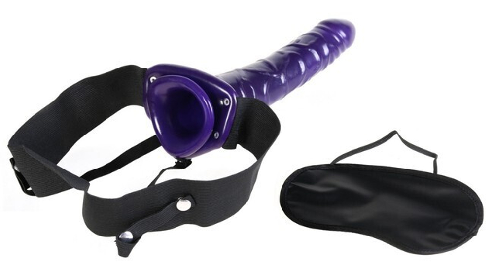 Фаллопротез на эластичном креплении HOLLOW STRAP-ON PURPLE 10'' (Цвет: фиолетовый с черным)