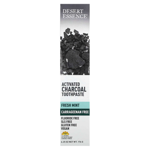 Desert Essence, Зубная паста с активированным углем, свежая мята, 176 г (6,25 унции)