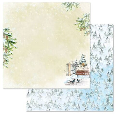 Бумага "Зимний город. Голуби в сквере" (ScrapMania)