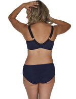 Темно-синие гипюровые трусики-слипы (Размер: 44) (Цвет: темно-синий)