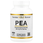 California Gold Nutrition, ПЭА (пальмитоилэтаноламид), 90 вегетарианских капсул (300 мг в 1 капсуле)