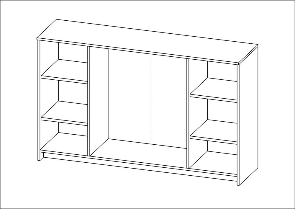 Тумба СИРИУС, 2 двери и 3 ящика, 156*95 см, Дуб Венге