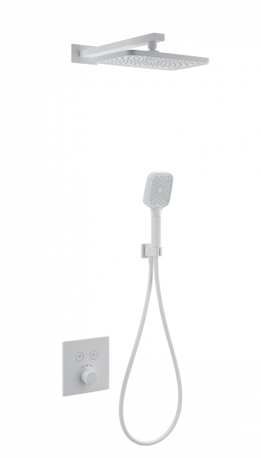 Душевая система с термостатом встраиваемая WONZON & WOGHAND, Белый матовый (WW-D2017-B-MW)
