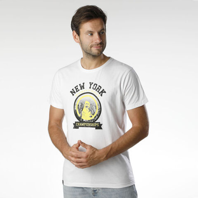 Мужское теннисное поло Quiet Please New York Championships T-Shirt Men - White, Multicoloured