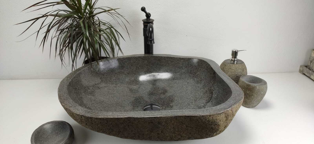 Раковина из речного камня RS-6851 (60*52*15)