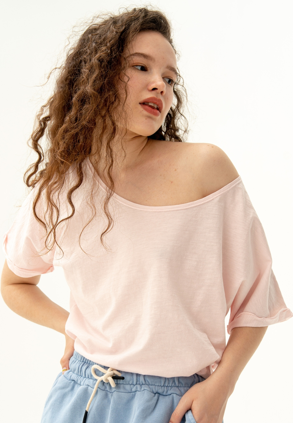 Футболка оверсайз Bowery NYC Slub Lady Pink