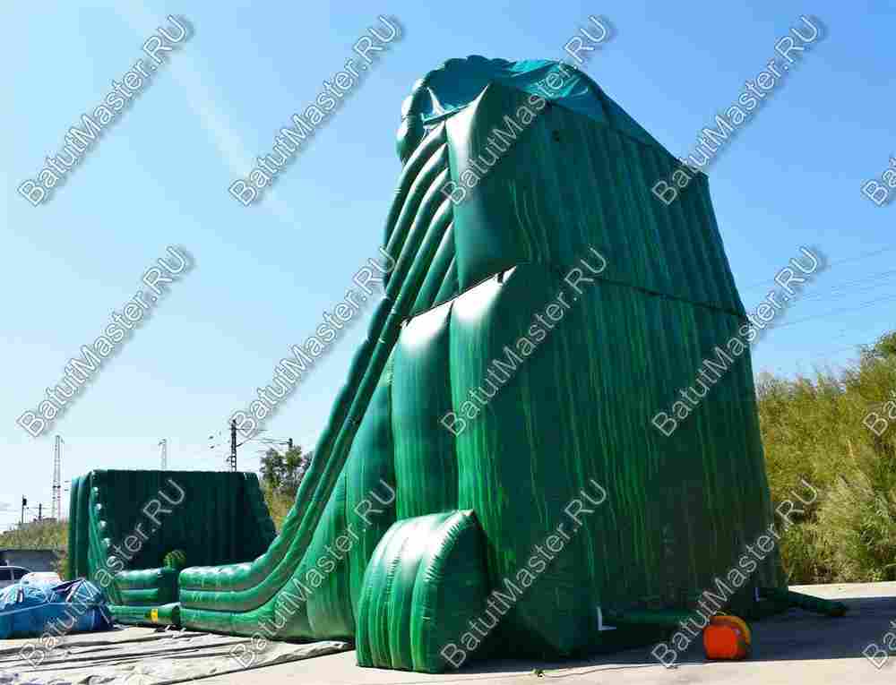 Коммерческий надувной батут-горка "Тропический спуск", 21*6*11 м.