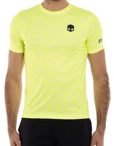 Мужская теннисная футболка Hydrogen Allover Tennis Tech T-Shirt - fluo yellow