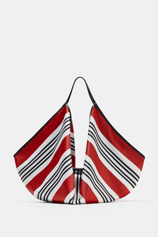 ZARA МАКСИ-СУМКА С ПРИНТОМ, КРАСНЫЙ