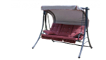 Качели садовые OLSA 3-х местные Пагода(каркас антрацит, м/э бордовый рис.без рисунка)1 уп.