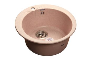 GRANFEST Мойка мрамор RONDO GF-R--480  D=480 мм  светло-розовый  арт.GF-