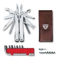 Мультитул Victorinox SwissTool Spirit X Plus 105 мм 35 функций с кожаным чехлом (3.0235.L)