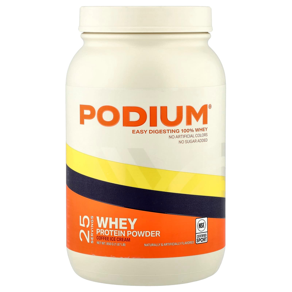 Podium Nutrition, сывороточный протеин в порошке, со вкусом кофе и мороженого, 850 г (1,87 фунта)
