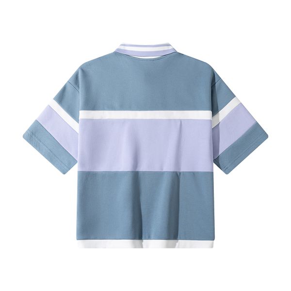 Поло серый/белый/фиолетовый - фото 2