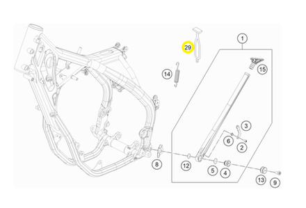 Фиксатор боковой подножки KTM, HQV, GASGAS L=145mm