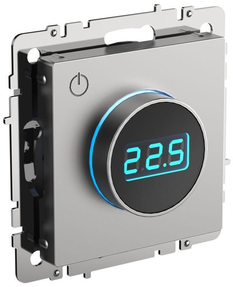Термостат электронный с индикацией BRITE СП IP20 ТС10-1-БрС сталь IEK BR-RT11-K46