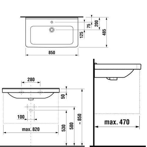Умывальник Cubito 85*48,5 JIKA витринный образец