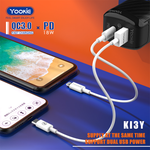 Зарядное устройство СЗУ Yookie EI3Y fast charger PD 2 3A 20W с кабелем Lightning