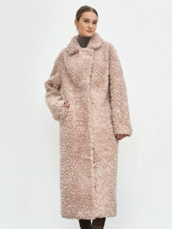 Шуба чебурашка длинная из овечьей шерсти, SilverFox (арт.S1072rm09bz)