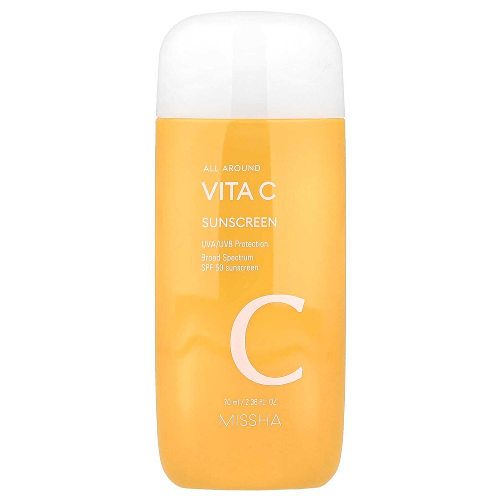 Missha, All Around Vita C, солнцезащитное средство, SPF 50, 70 мл (2,36 жидк. Унции)