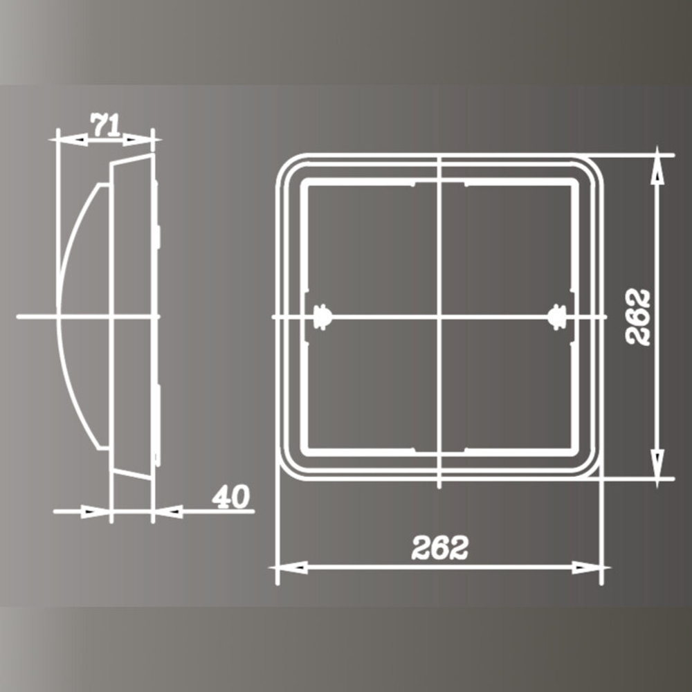Влагостойкий светильник с ударопрочным плафоном Е27, 60 Вт, 220 Вольт, IP54. Плоский
