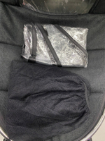 Детская модульная коляска 2в1 770 Чёрный текстиль серебристая рама