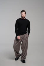 Брюки широкие на резинке | light brown