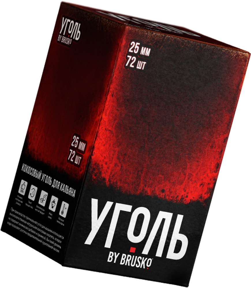 Уголь Brusko 1кг 25мм 72шт